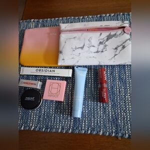 2 IPSY Makeup Bags Plus 6 Assorted Cosmetics Bundle Lot